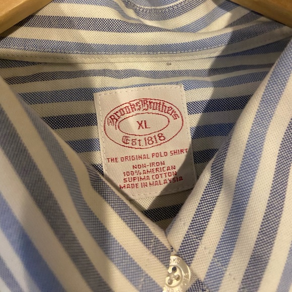 XL Brooks Brothers dress shirt. Pin stripes. Minor imperfections - Picture 3 of 6